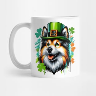 German Spitz in Leprechaun Hat for St. Patrick's Mug